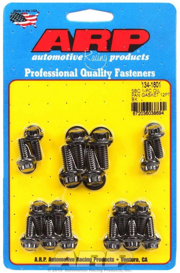 Auto Racing Products Engine Component SBC Oil Pan Bolt Kit - 12pt. 134-1801