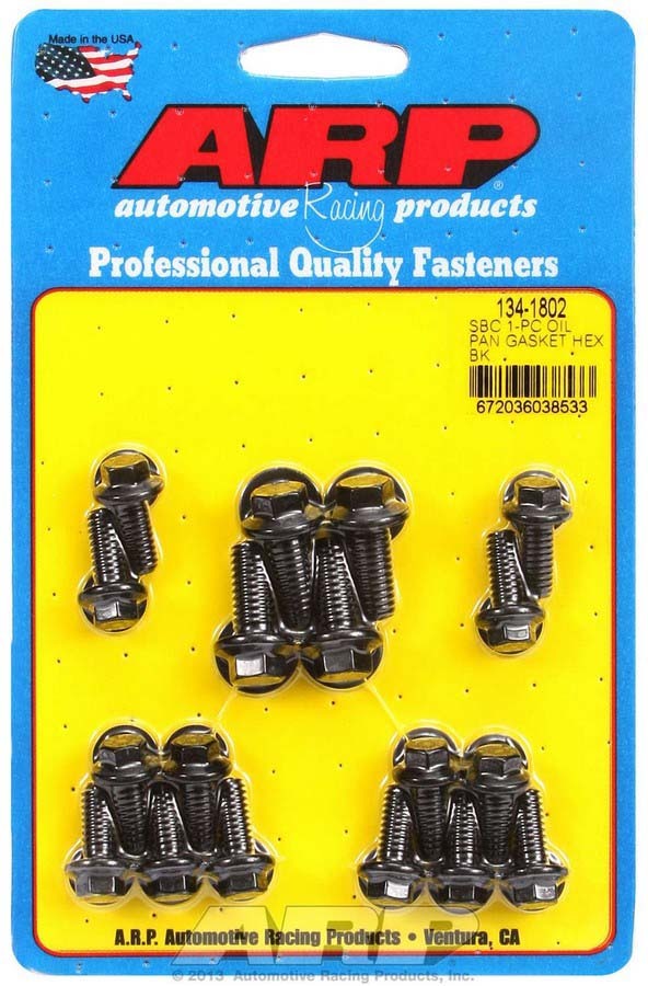 Auto Racing Products Engine Component SBC Oil Pan Bolt Kit - 6pt. 134-1802