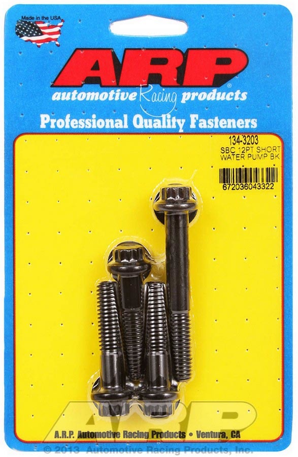 Auto Racing Products Cooling Component SBC 12pt Short W/P Bolt Kit 134-3203