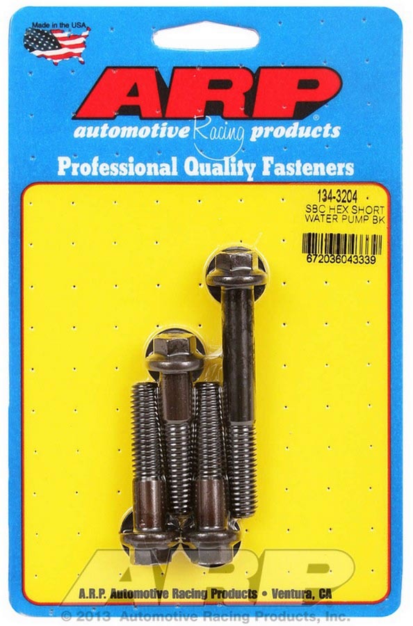 Auto Racing Products Cooling Component SBC 6pt Short W/P Bolt Kit 134-3204