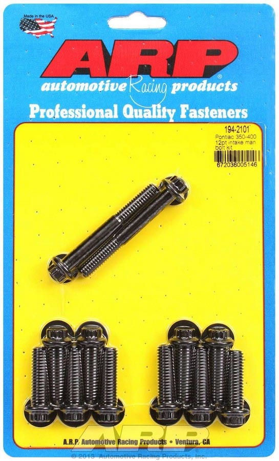 Auto Racing Products Engine Component Pontiac Intake Bolt Kit 12pt. 194-2101