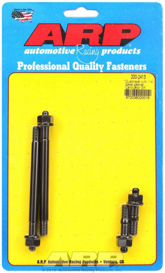 Auto Racing Products Fuel System Component Carb Stud Kit Quadrajet w/1/4in Thick Gasket 200-2413
