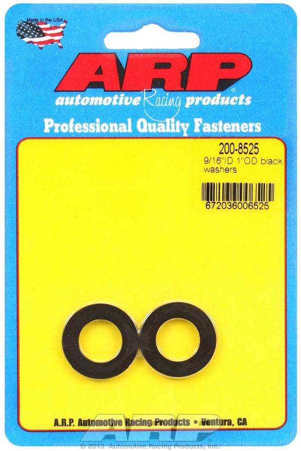 Auto Racing Products Automotive Hardware Black Washer - 9/16 ID x 1 OD 2pk 200-8525