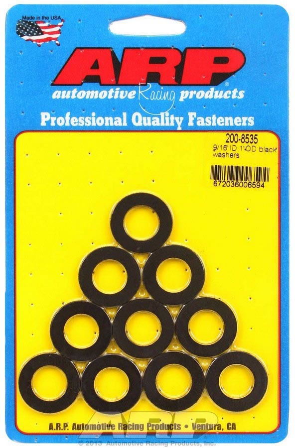 Auto Racing Products Automotive Hardware Black Washers - 9/16 ID x 1 OD (10) 200-8535