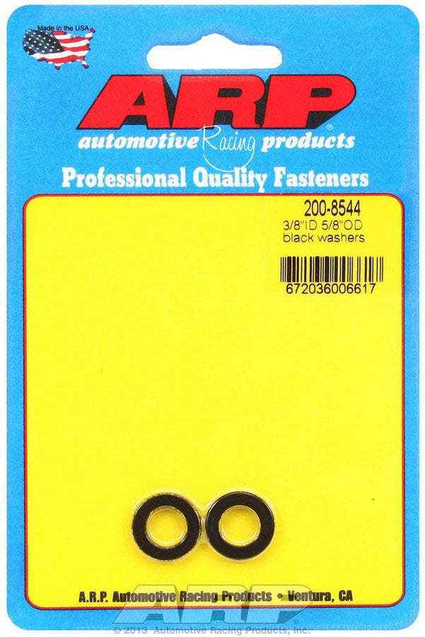 Auto Racing Products Automotive Hardware Black Washers - 3/8 ID x 5/8 OD (2) 200-8544