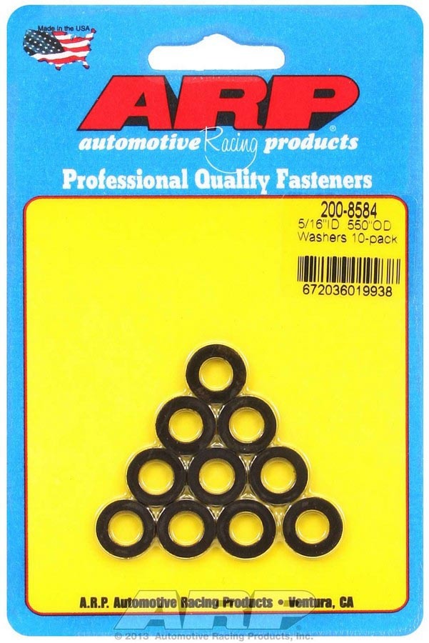 Auto Racing Products Automotive Hardware Black Washers - 5/16 ID x .550 OD (10) 200-8584