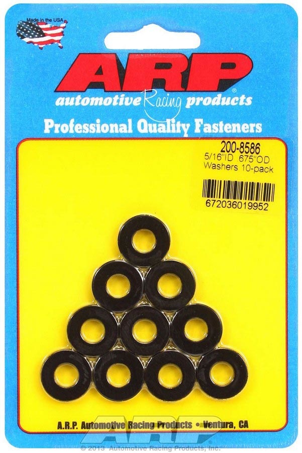 Auto Racing Products Automotive Hardware Black Washers - 5/16 ID x .675 OD (10) 200-8586