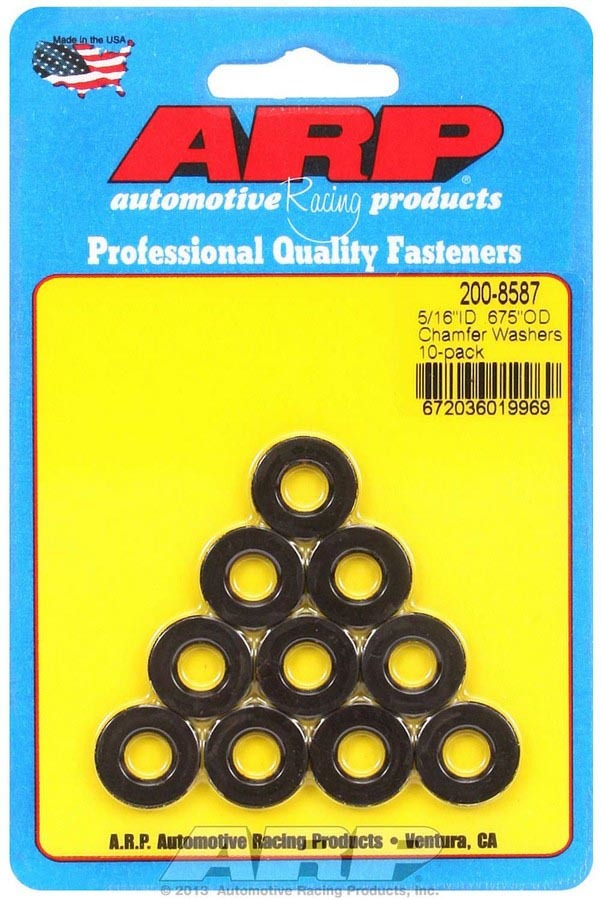 Auto Racing Products Automotive Hardware Black Washers - 5/16 ID x .675 OD (10) 200-8587