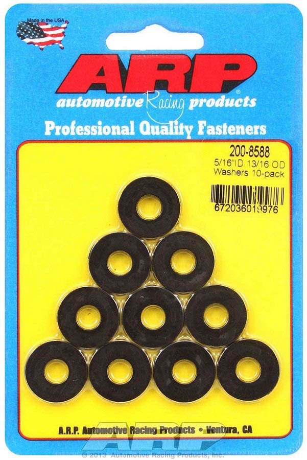 Auto Racing Products Automotive Hardware Black Washers - 5/16 ID x 13/16 OD (10) 200-8588