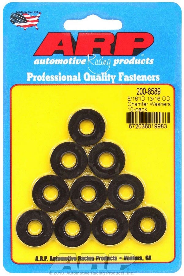 Auto Racing Products Automotive Hardware Black Washers - 5/16 ID x 13/16 OD (10) 200-8589