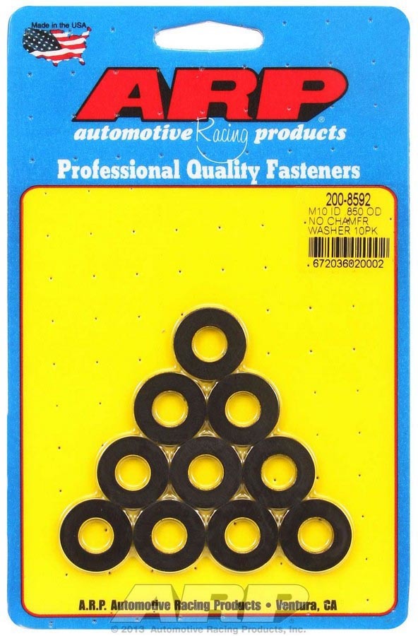 Auto Racing Products Automotive Hardware Black Washers - 10mm ID x .850 OD (10) 200-8592