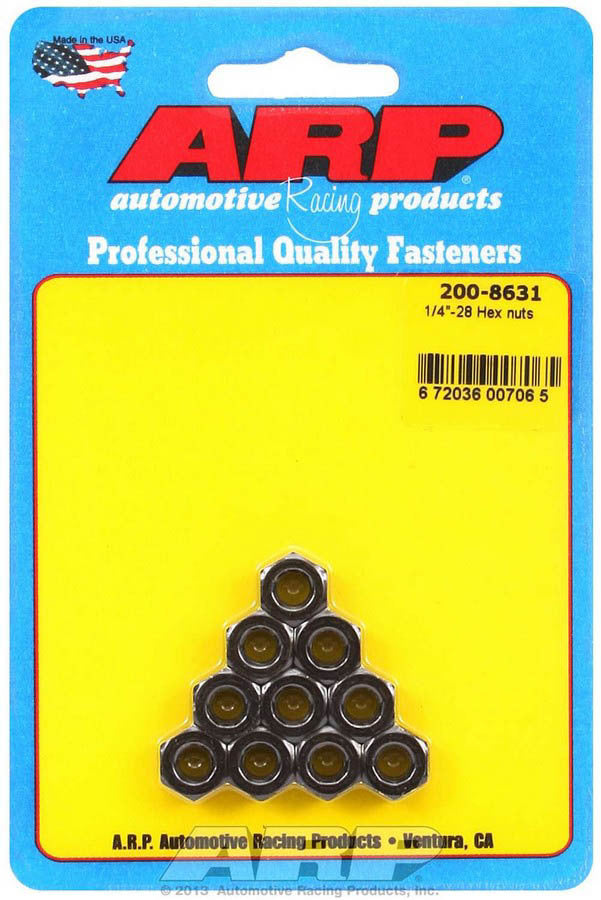 Auto Racing Products Automotive Hardware 1/4-28 Hex Nut w/Flange Kit (10pk) 200-8631
