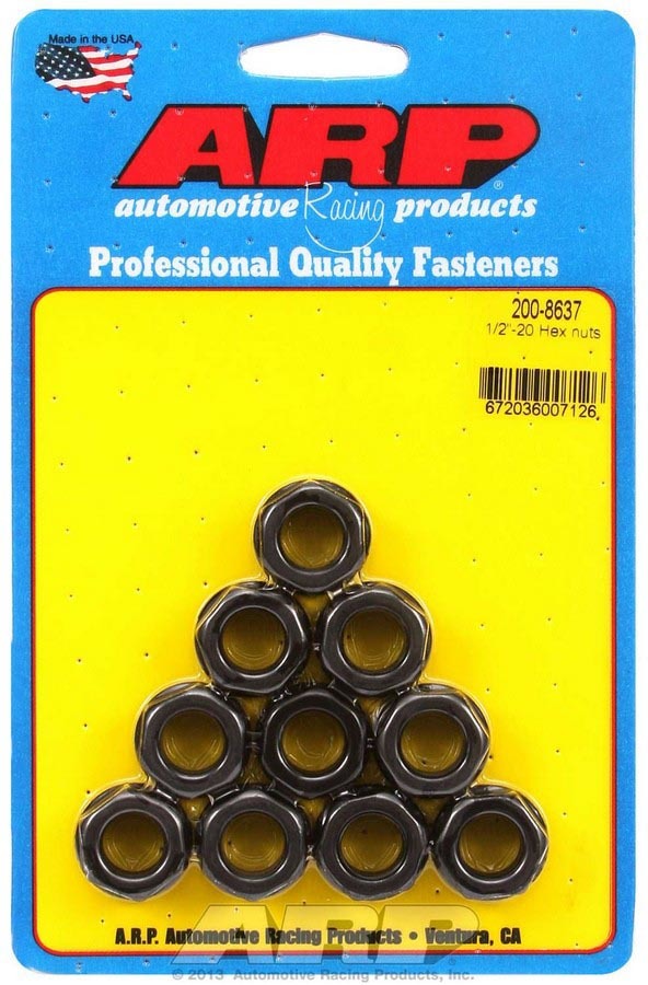 Auto Racing Products Automotive Hardware Hex Nuts - 1/2-20 (10) 200-8637