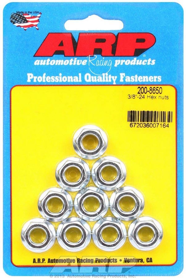 Auto Racing Products Automotive Hardware Hex Nuts - 3/8-24 (10) 200-8650