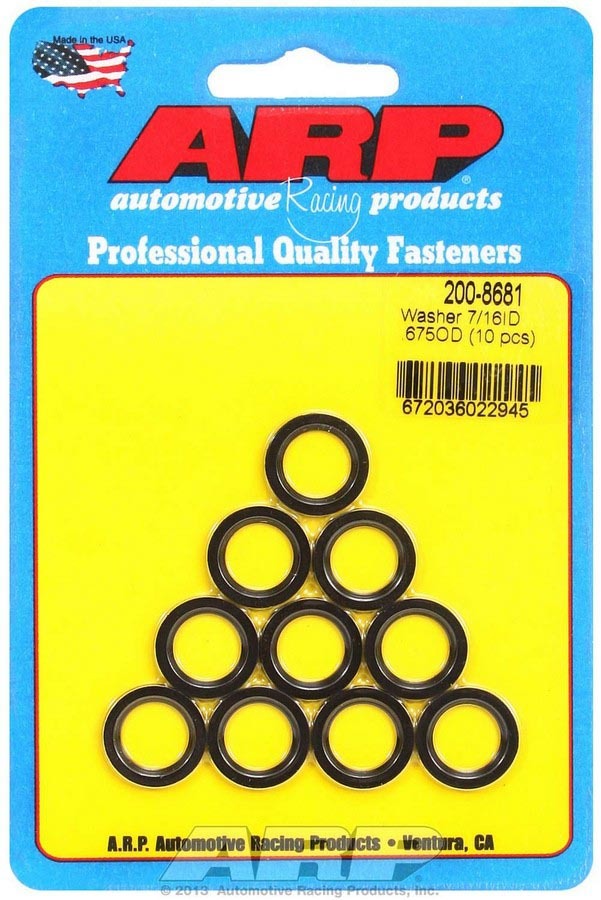 Auto Racing Products Automotive Hardware Conn. Rod Washers - 7/16 ID x .675 OD Chamfer(10) 200-8681