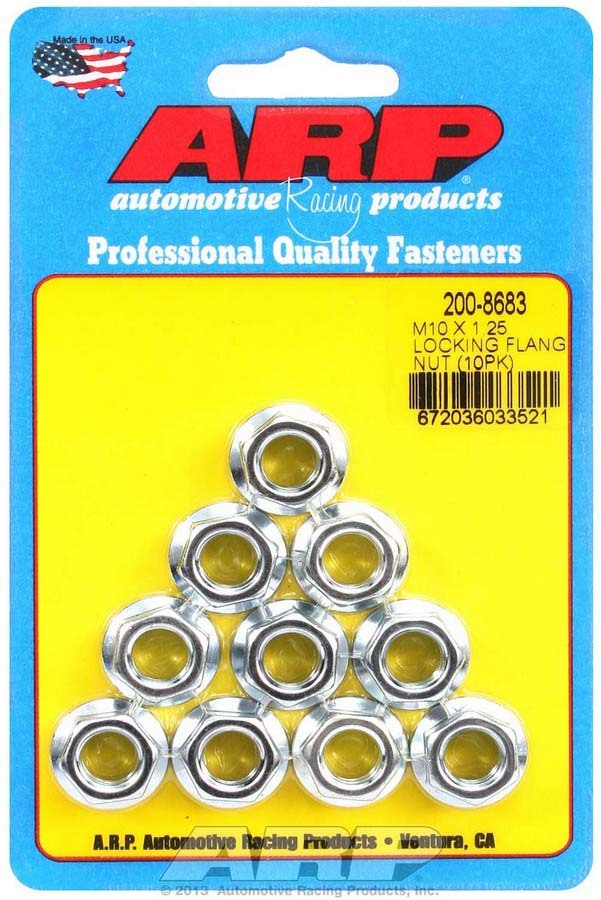 Auto Racing Products Automotive Hardware M10 x 1.25 Locking Flange Nuts (10) 200-8683
