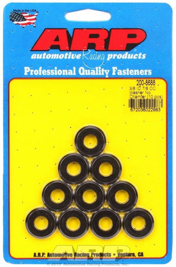 Auto Racing Products Automotive Hardware Black Washers - 3/8 ID x 7/8 OD (10) 200-8688