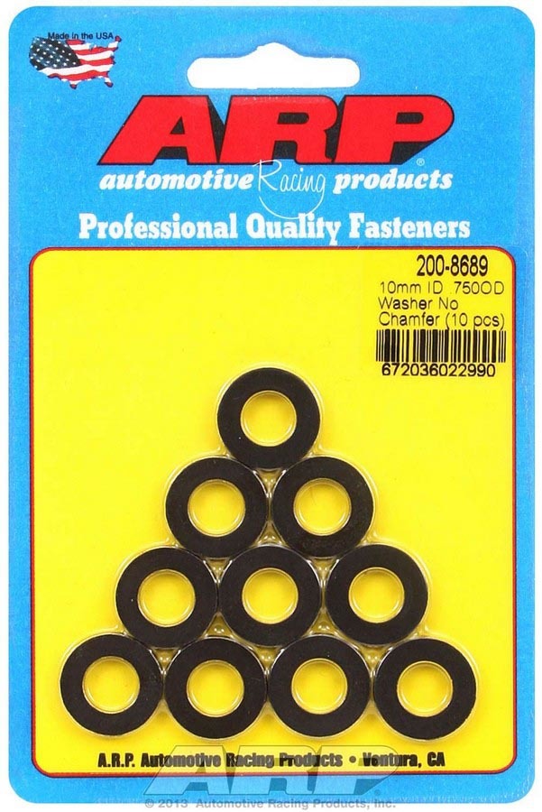 Auto Racing Products Automotive Hardware Black Washers - 10mm ID x 3/4 OD (10) 200-8689