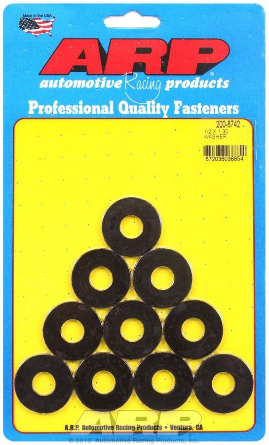 Auto Racing Products Automotive Hardware Black Washer - 1/2 ID x 1.300 OD (10pk) 200-8742