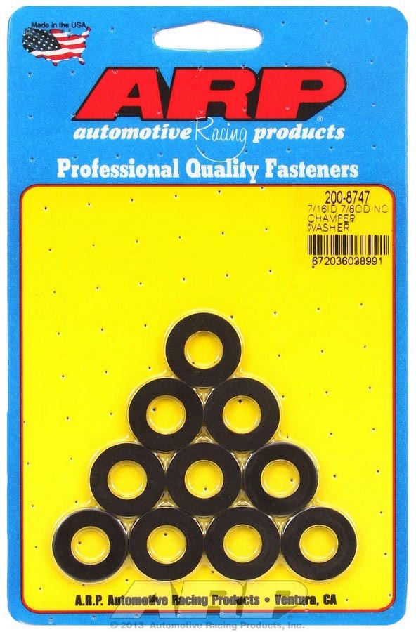 Auto Racing Products Automotive Hardware Black Washers - 7/16 ID x 7/8 OD (10) 200-8747