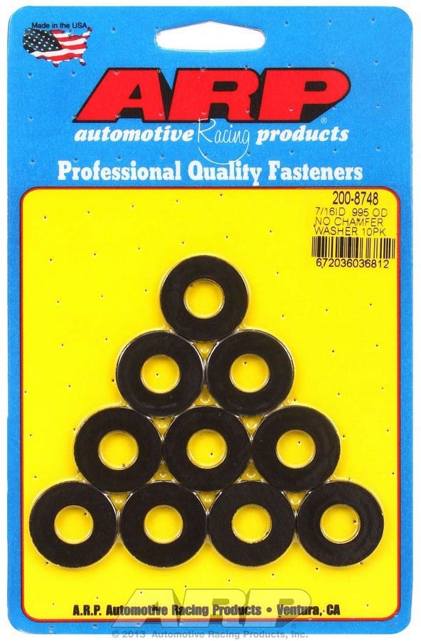 Auto Racing Products Automotive Hardware Black Washers - 7/16 ID x .995 OD (10) 200-8748