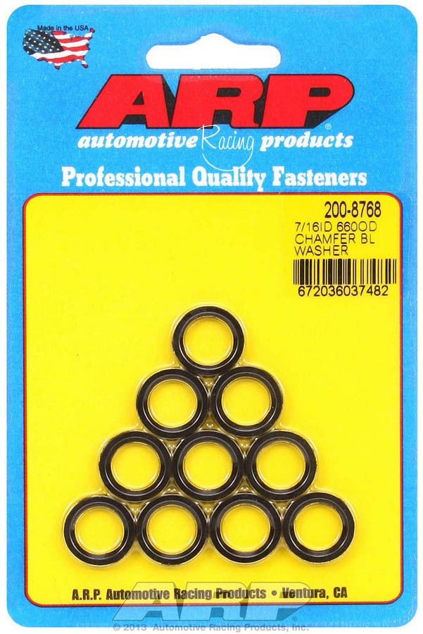 Auto Racing Products Automotive Hardware Black Washers - 7/16 ID x .660 OD (10) 200-8768