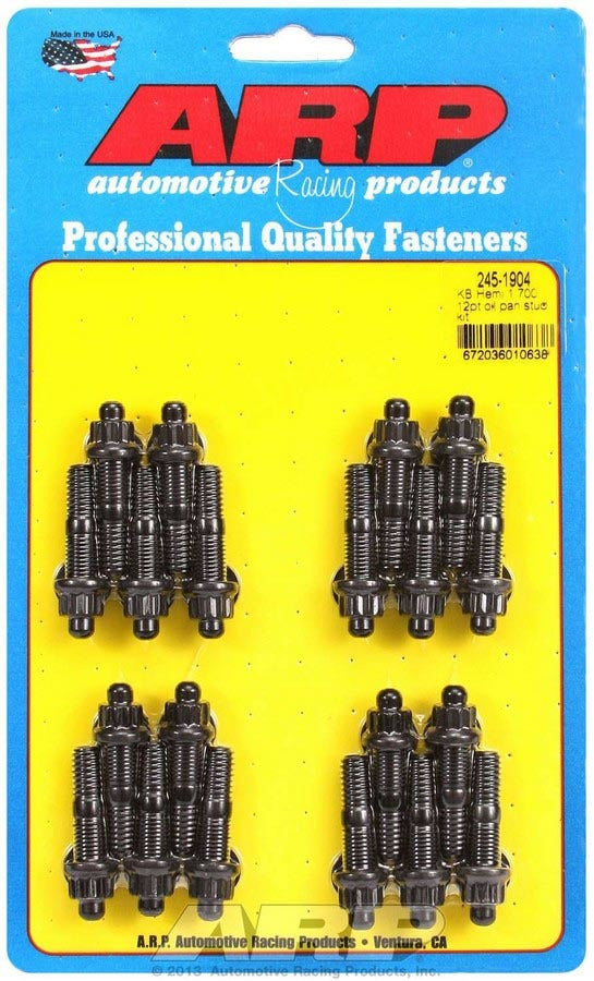 Auto Racing Products Engine Component Oil Pan Stud Kit - KB Hemi w/12pt. Nuts 245-1904