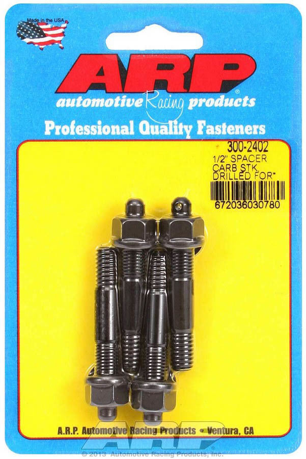 Auto Racing Products Wheel Accessory Carb Stud Kit - Drilled for 1/2in Spacer 300-2402
