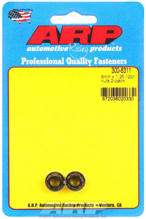 Auto Racing Products Automotive Hardware 8mm x 1.25 12pt. Nuts (2) 300-8311