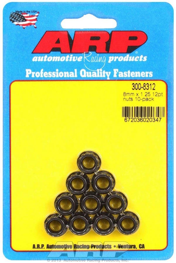 Auto Racing Products Automotive Hardware 8mm x 1.25 12pt. Nuts (10) 300-8312