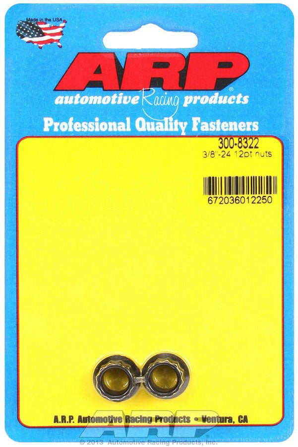 Auto Racing Products Automotive Hardware 3/8-24 12pt. Nuts (2) 300-8322