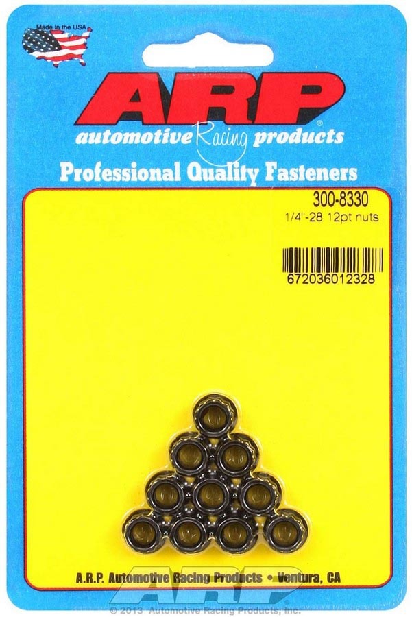 Auto Racing Products Automotive Hardware 1/4-28 12pt. Nuts (10) 300-8330