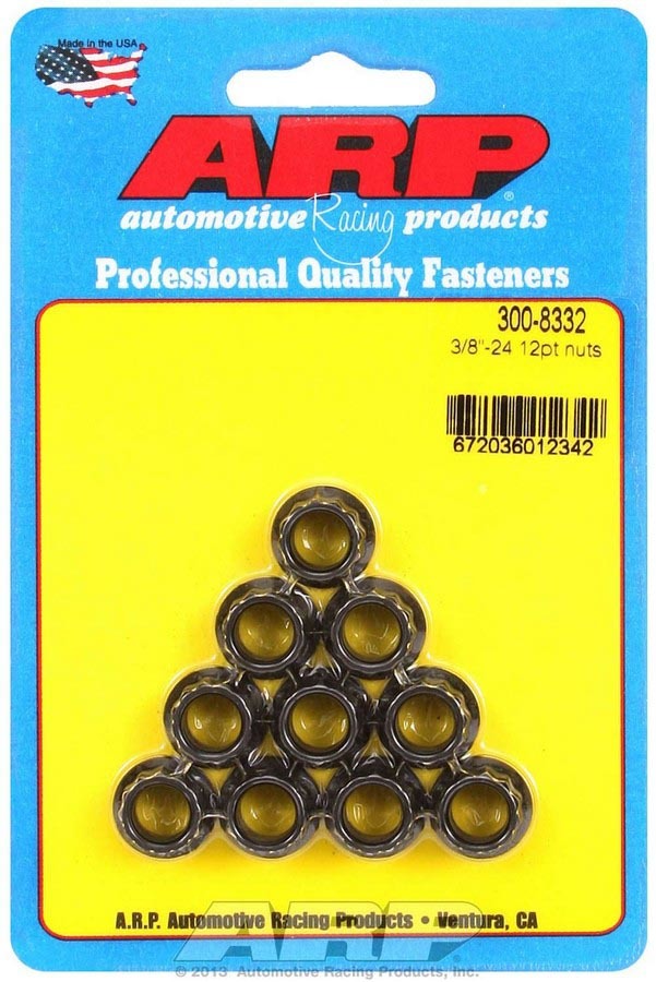 Auto Racing Products Automotive Hardware 3/8-24 12pt. Nuts (10) 300-8332
