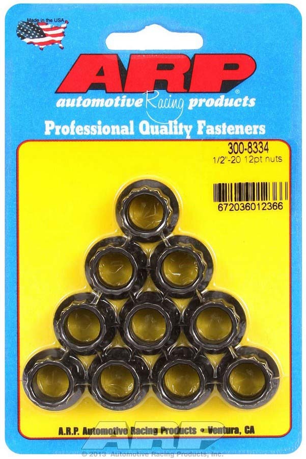 Auto Racing Products Automotive Hardware 1/2-20 12pt. Nuts (10) 300-8334