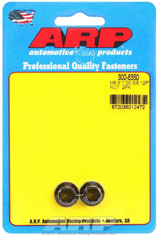 Auto Racing Products Automotive Hardware 8mm x 1.00 12pt Nut Kit (2pk) 300-8350