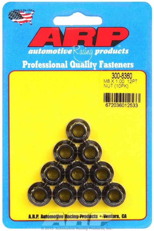 Auto Racing Products Automotive Hardware 8mm x 1.00 12pt. Nuts (10) 300-8360