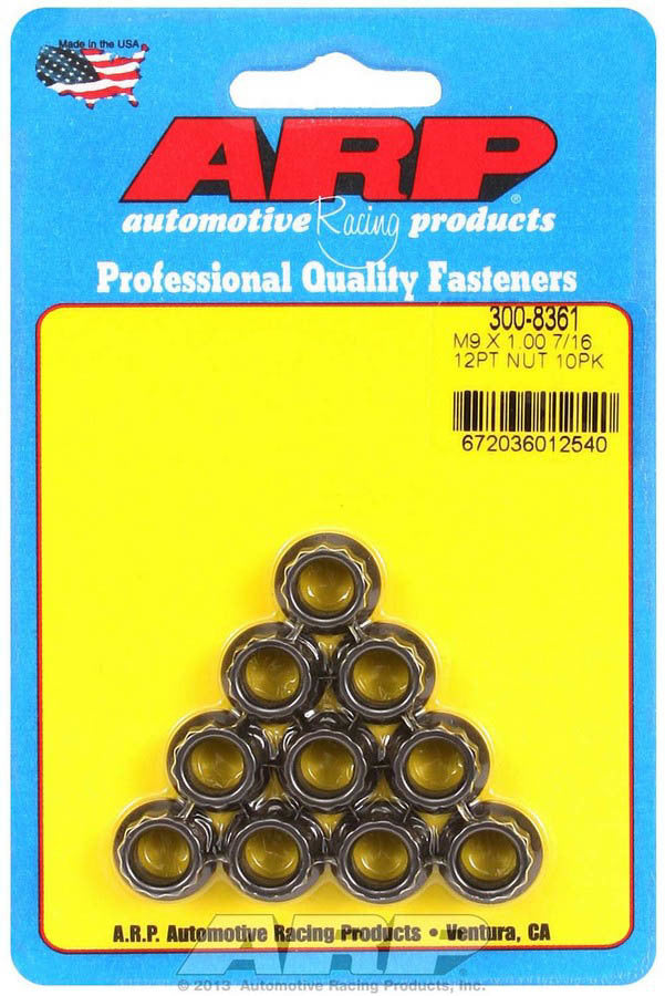 Auto Racing Products Automotive Hardware 9mm x 1.00 12pt. Nuts (10) 300-8361