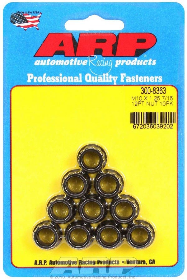 Auto Racing Products Automotive Hardware 10mm x 1.25 12pt. Nuts (10) 300-8363