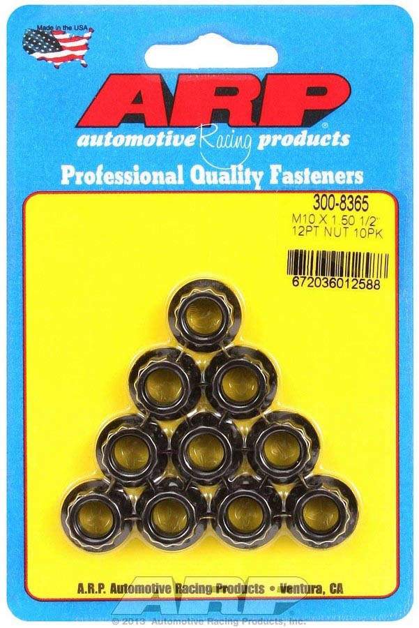 Auto Racing Products Automotive Hardware 10mm x 1.50 12pt. Nuts (10) 300-8365