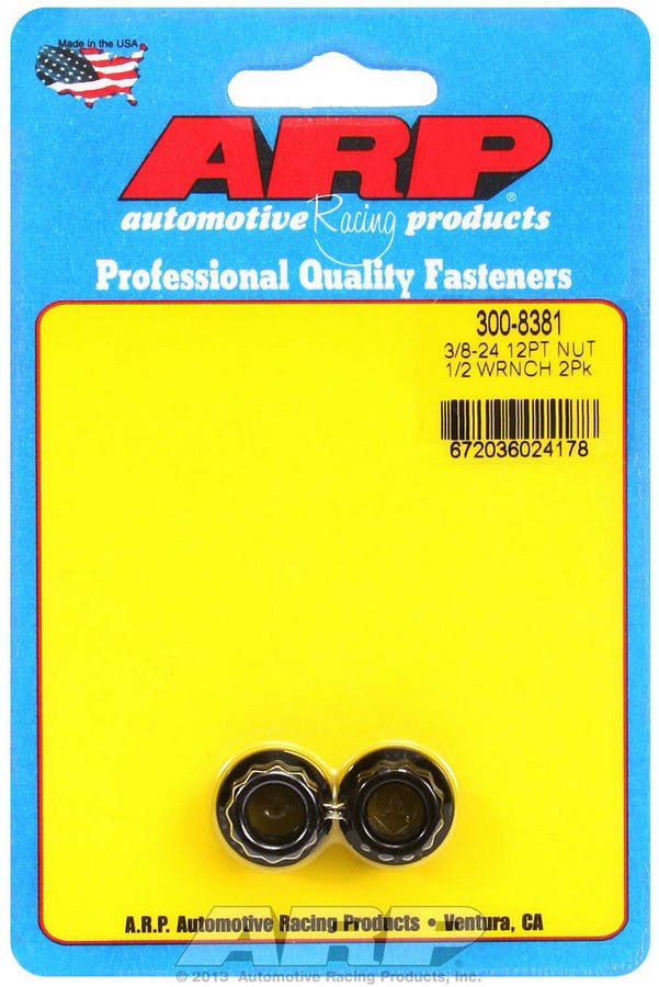 Auto Racing Products Automotive Hardware 3/8-24 12pt. Nuts (2pk) 300-8381