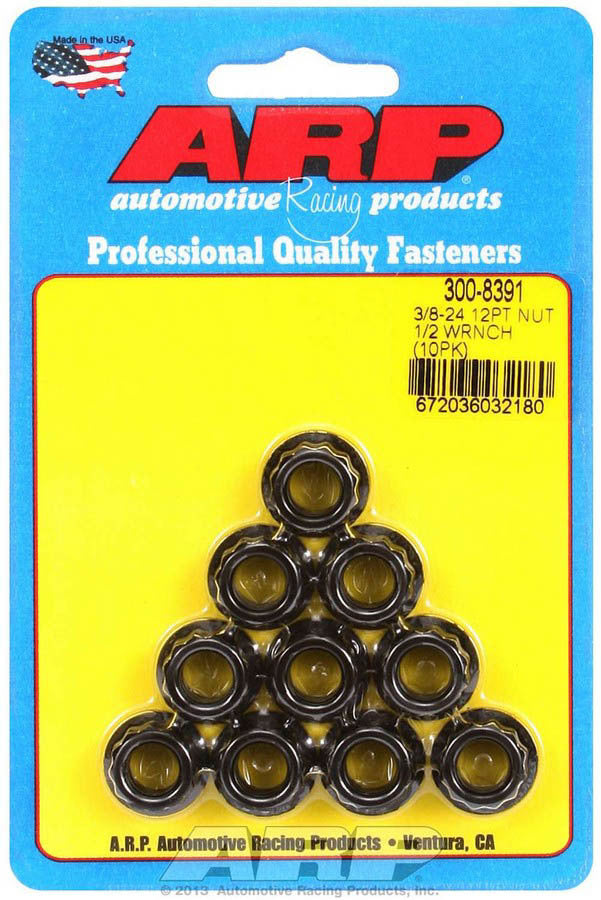 Auto Racing Products Automotive Hardware 3/8-24 12pt. Nuts (10) 300-8391