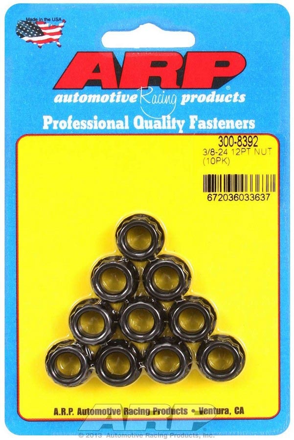 Auto Racing Products Automotive Hardware 3/8-24 12pt. Nuts (10) 300-8392