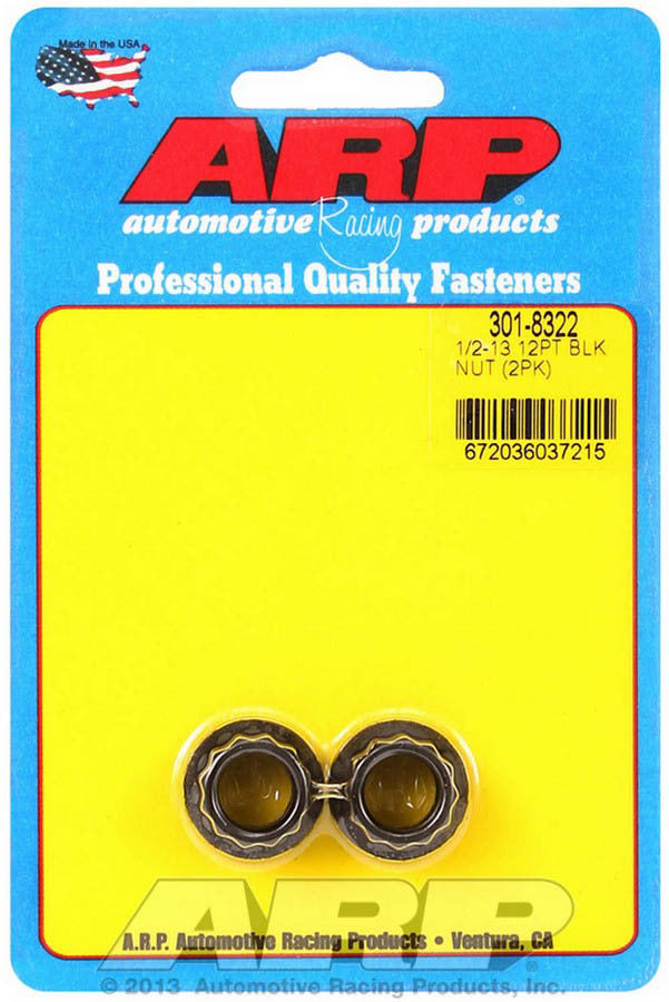 Auto Racing Products Automotive Hardware 1/2-13 12pt Nut Kit 2pk 301-8322