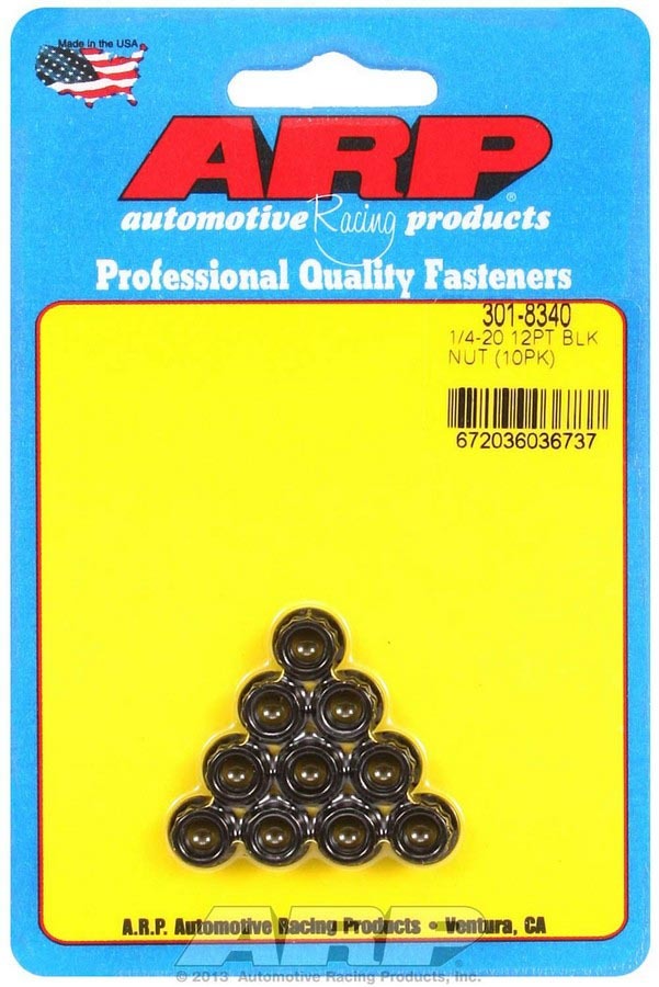 Auto Racing Products Automotive Hardware 1/4-20 12pt. Nuts (10) 301-8340