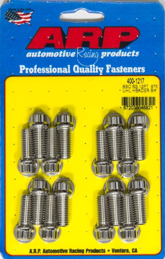 Auto Racing Products Exhaust Header Header Bolt Kit - 12pt. 3/8 x .875 UHL (16) 400-1217