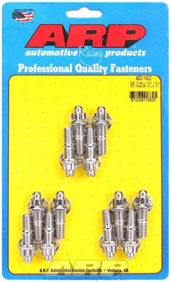 Auto Racing Products Exhaust Header S/S Header Stud Kit - 3/8in x 1.670in OAL (12) 400-1402