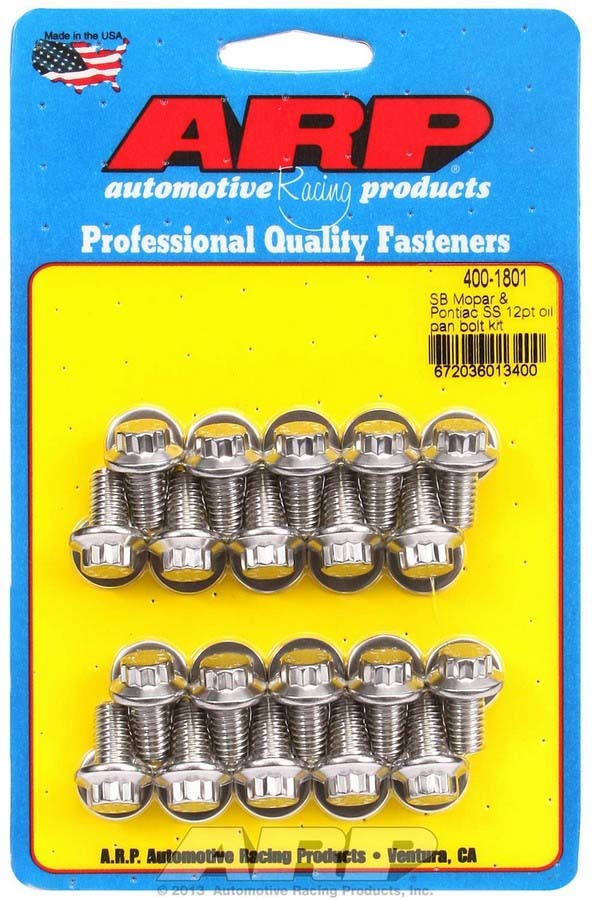 Auto Racing Products Engine Component S/S Oil Pan Bolt Kit 400-1801