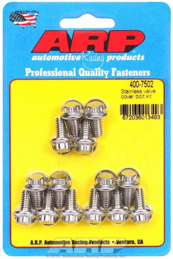 Auto Racing Products Engine Component S/S Valve Cover Bolt Kit 1/4in- 20 12pt. (14) 400-7502