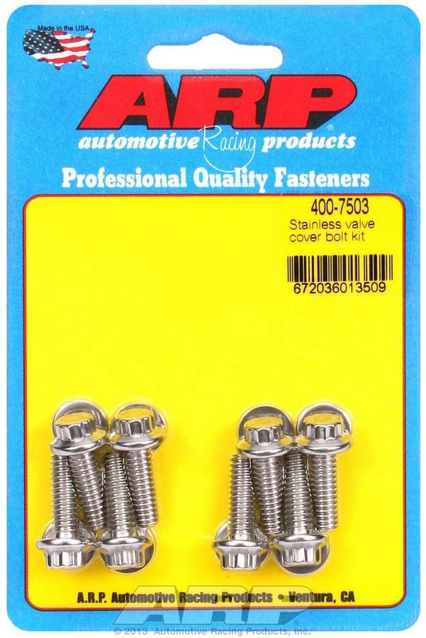 Auto Racing Products Engine Component S/S Valve Cover Bolt Kit 1/4in- 20 12pt. (8) 400-7503