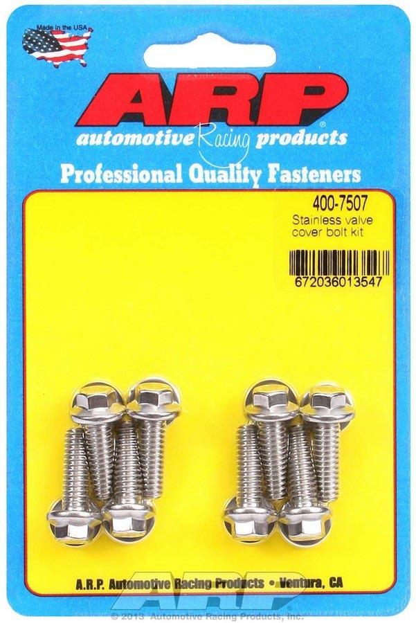 Auto Racing Products Engine Component S/S Valve Cover Bolt Kit 1/4in- 20 6pt. (8) 400-7507